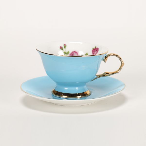 Luxury Gold Rim Printed Expresso Cappuccino Turkish Fashion Coffee Cups Set