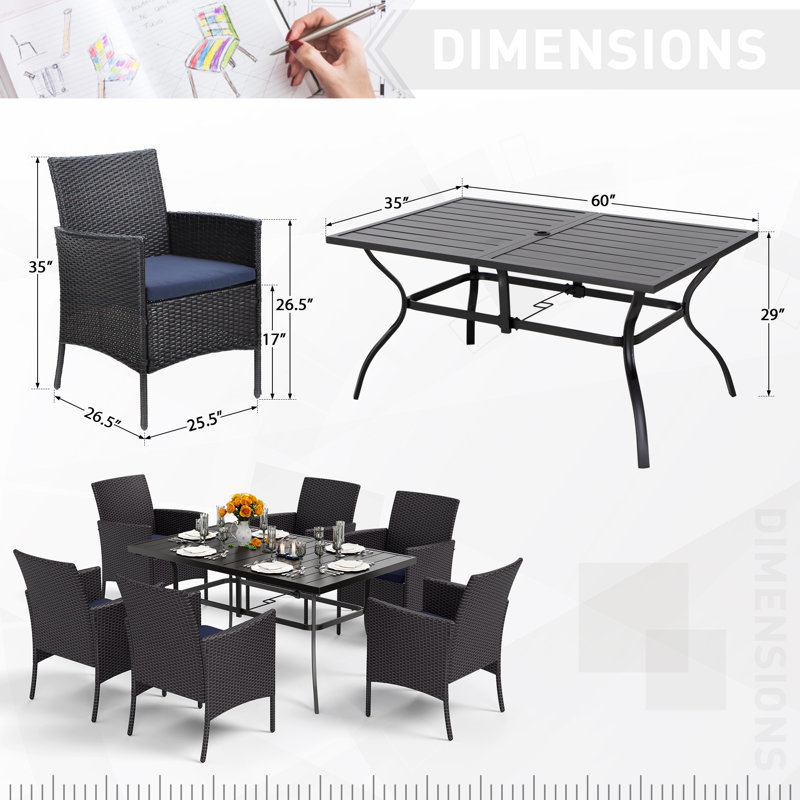 Commercial All-Weather Outdoor Dining Set with Powder-Coated Aluminum Frame and Handwoven PE Rattan for Hotel & Resort Use