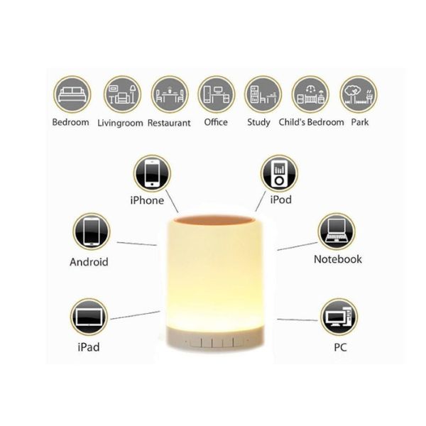 Color Changing Mini Wireless Bluetooth Speaker , Touch Control Night Light Bluetooth Speaker