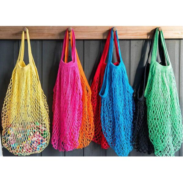 Soft Kitchen Household Items Portable All Cotton Net Bag For Supermarket Shopping