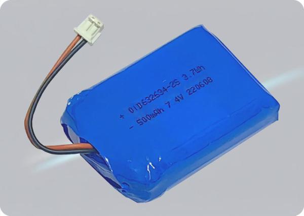 530mAh 7.4 V Lipo batterie personnalisée 1 C batterie 300 cycles OiD632634C-2S-530