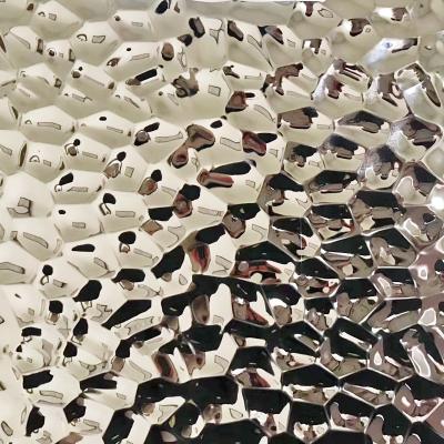 Серебряный драгоценный камень Синяя водная волна рельефная пластина из нержавеющей стали Лист для декорации стены