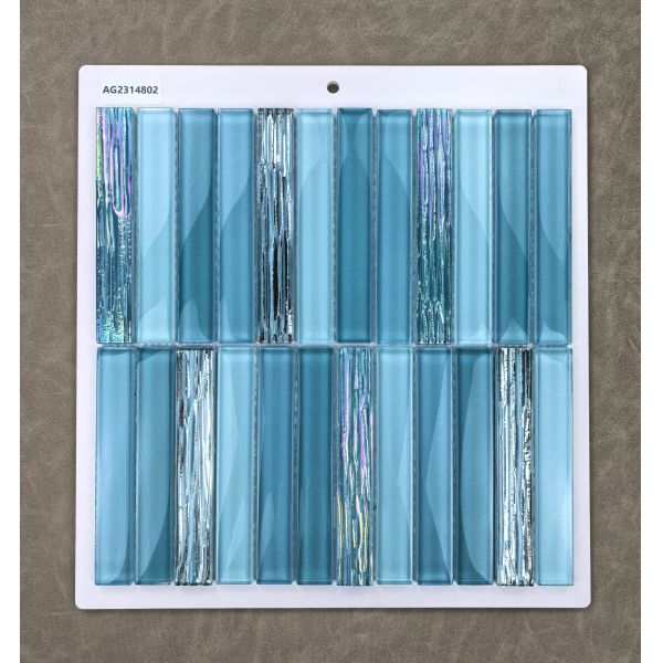 Firebrick 300x300mm Blue Glass Mosaics For Hotel And Living Room Stain-Resistance