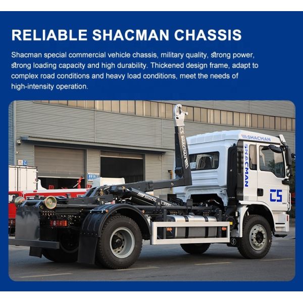 Compressed Hooklift Garbage Truck With Semi Trailers Large Dump Garbage Truck