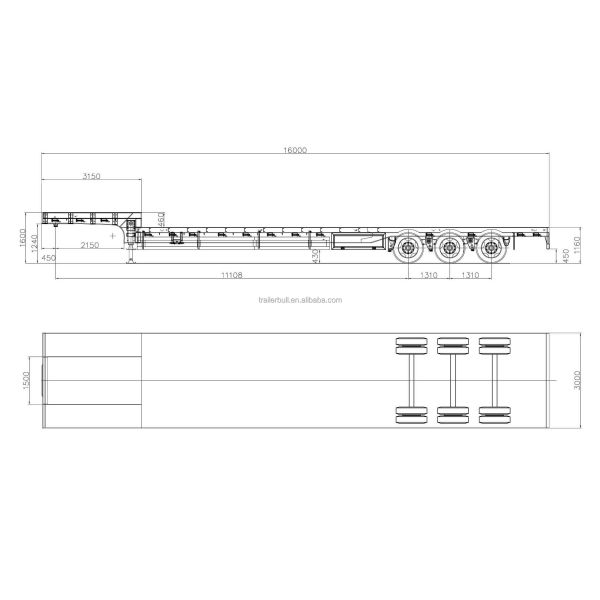 52ft Double Deck Flatbed Truck Semi Trailer for General Cargo and Pipe Transportation