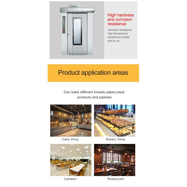 Подносы печи 16 нержавеющей стали роторные электрические для хлеба печь большие выход и эффективность