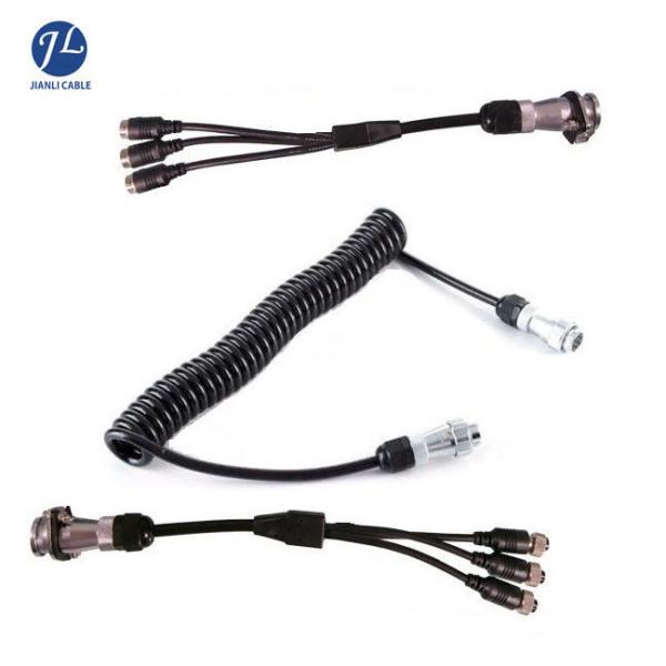 Round Shape Car Backup Video Rear View Camera Cable For 4 Din Camera Connection