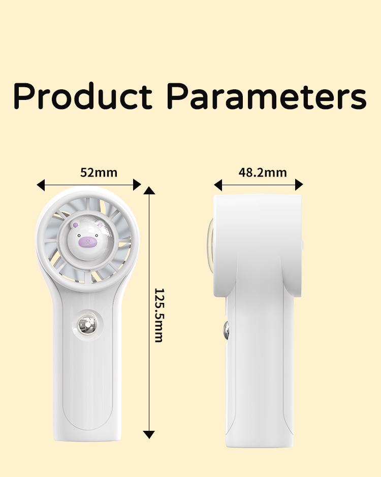 Rechargeable Kids-Safe Design Quiet Cute Cartoon Pig/Cat/Chicken Kids Handheld Fan with 1200mAh Battery