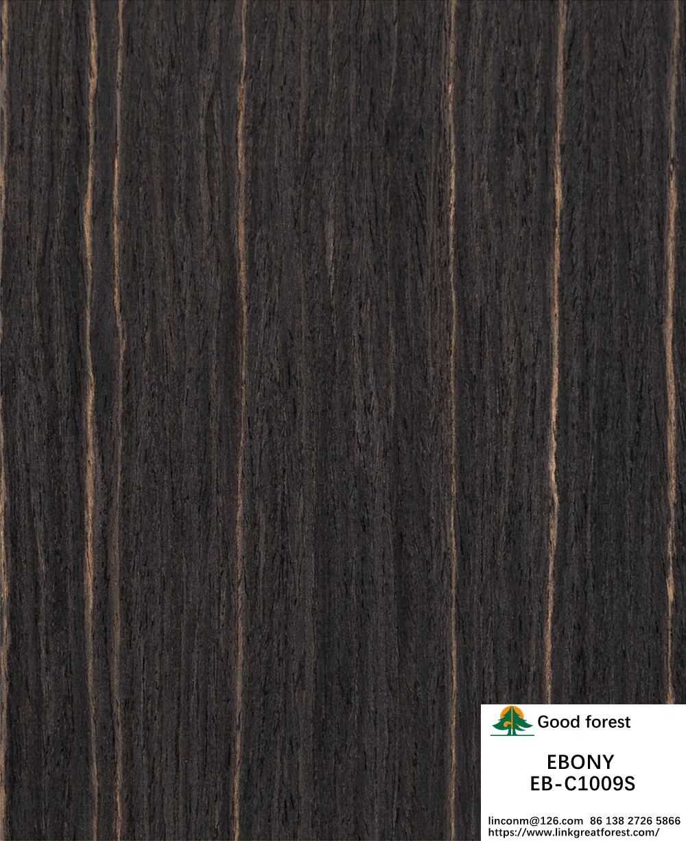 Straight Ebony Colored Engineered Wood Veneer For Fancy Plywood 640-1220mm Width Splicing EB-C149S/1009S/675S/1190S