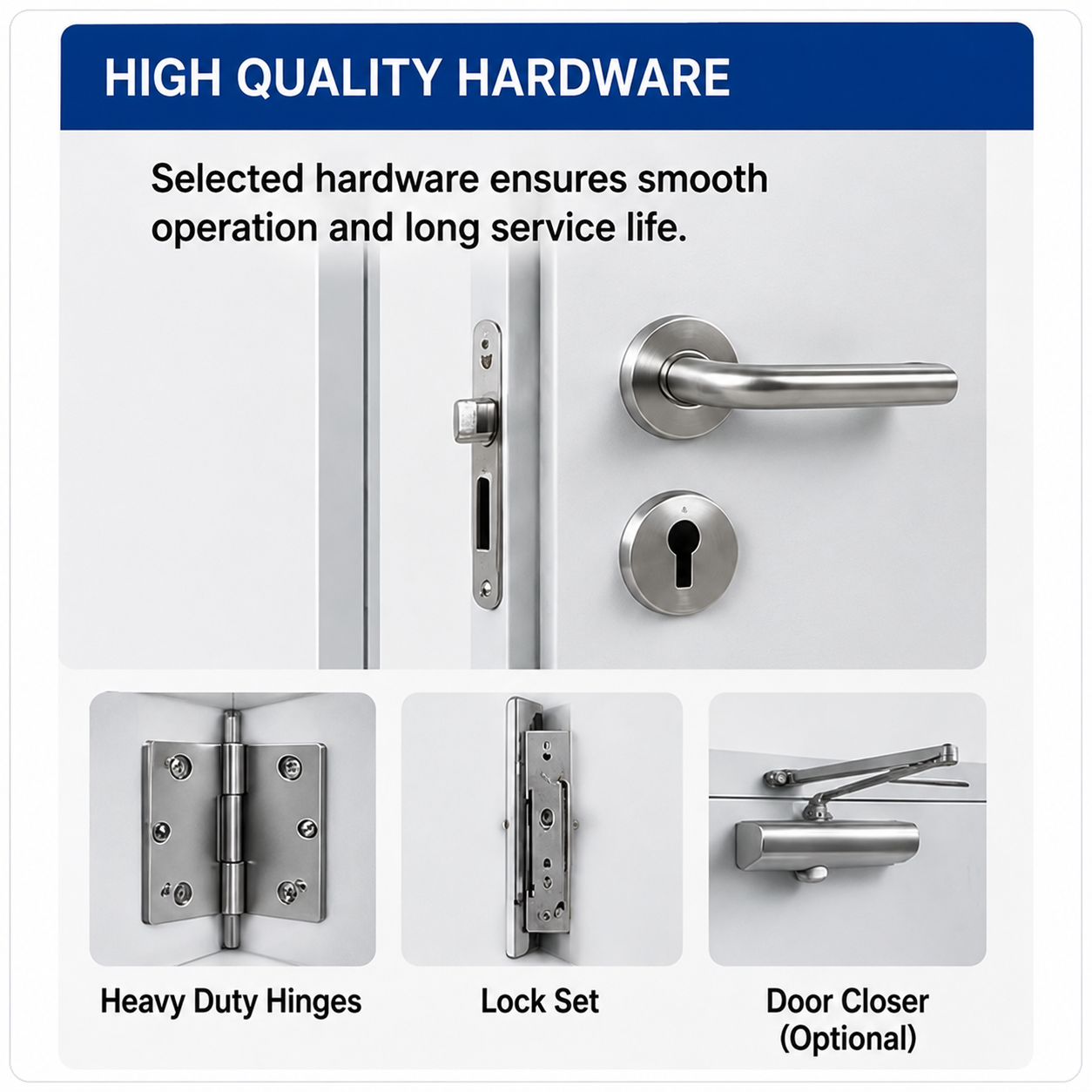 Steel Construction Metal Fire Door For Commercial Buildings And Industrial Facilities