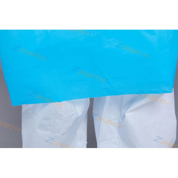 Disposable Thumb Loop 35GSM CPE Plastic Gown For Hospital