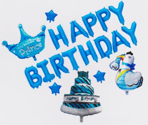 Party Decoration Helium Foil Letter Balloons Blue Color 20 Pcs / Polybag