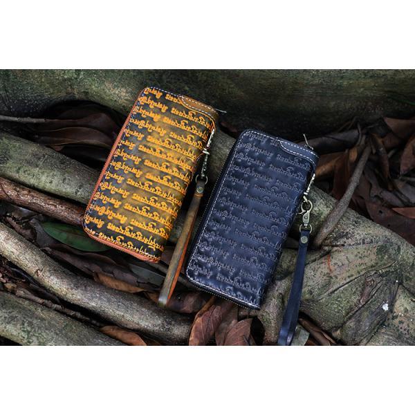 National Style Tibetan Scripture Men And Women'S Genuine Leather Wallet Zipper Clutch Bag Nine-Square Grid Accessories Wallet Mobile Phone Bag Wholesale