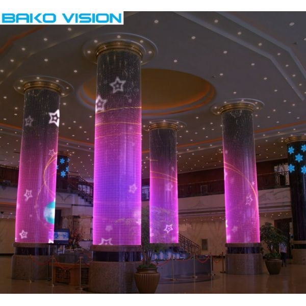 Ultra Thin Soft Ribbon Rubber Flexible Led Curtain Display With Any Shape / Size