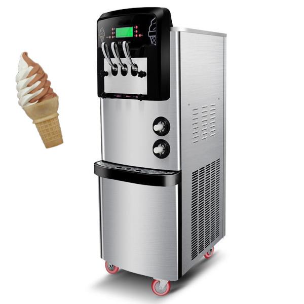 304 Food Grade Stainless Steel Commercial Soft Serve Ice Cream Maker with Three Flavors