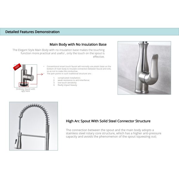 Палуба кран кухни Spout весны гибкая установила OEM HOMEKA кранов таза