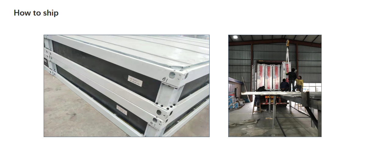 Contenedor ecológico de 20 pies o 40 pies hecho de acero y panel de sándwich para tienda de ropa restaurante hotel