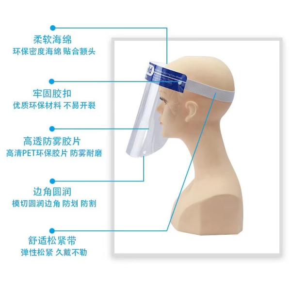 Protection Anti-Fog Transparent PET prevention clear full face plastic Facial protection