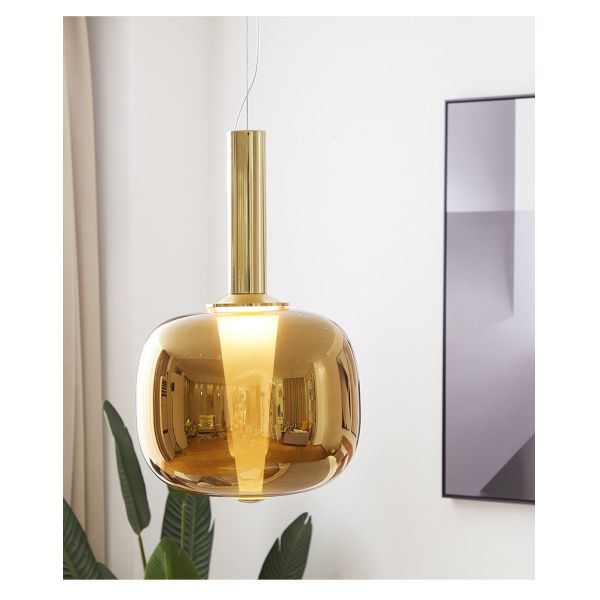 Chrome gold pendant light Glass Art luxury living room Restaurant Bar Dusk Dawn Pendant Light(WH-GP-146)