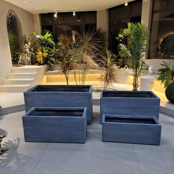 Modern Style Fiber Clay Planters Powder Coated Finishing