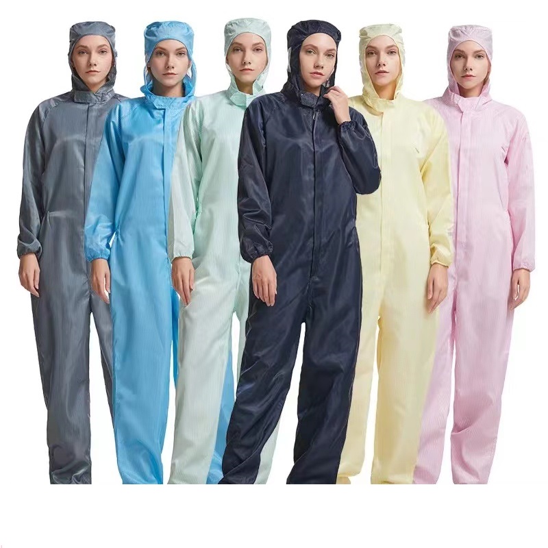 Костюм чистой комнаты свободных от одежд корпии ESD Unisex пылезащитный противостатический