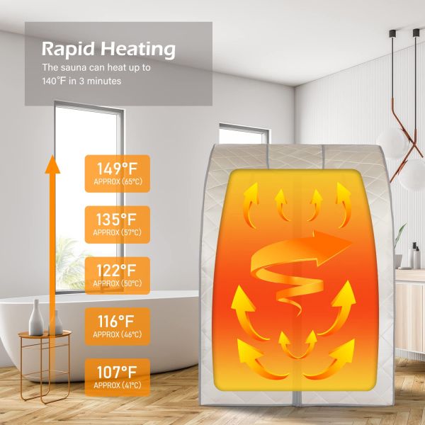 1 Person Portable Far Infrared Sauna With Time & Tempreture Remote Control