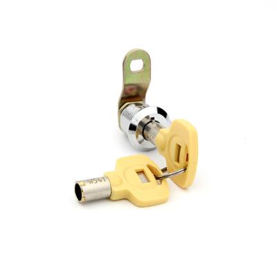 Yellow Color Tubular Cabinet Lock , Tubular Pin Tumbler Lock Long Life Span