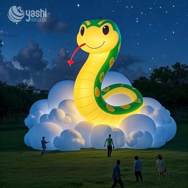 Large Cartoon Animal Inflatable Decorations Light Up Movable for Street Art Outdoor
