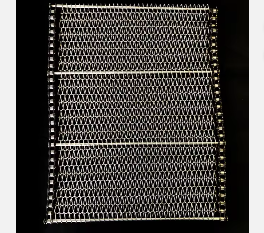 SUS304 Chain Link Mesh Conveyor Belt Stainless Steel Heat Resistant Wire Mesh Conveyor Belt  For Food Industry