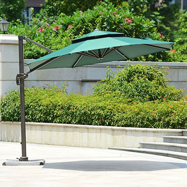 Outdoor Cafe Villa Pool Side Umbrella with Lighted Handle and 38mm Aluminium Pole