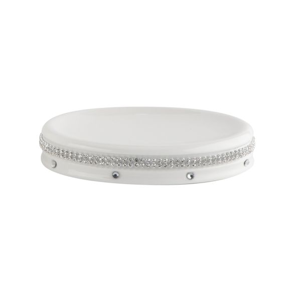 Круглообразные керамические аксессуары для ванной комнаты набор белого цвета с акриловым декором аксессуары для ванной столешницы