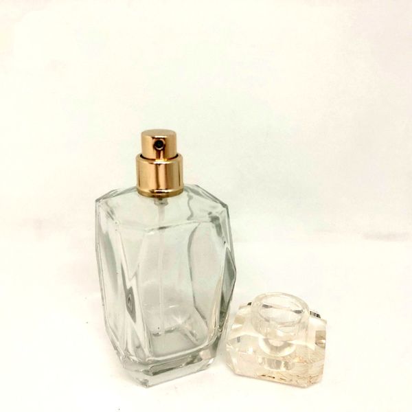 75ml Exquisite Diamond Perfume Bottle Glass Bottle Transparent Bayonet Spray Empty Bottle Perfume Packaging Factory