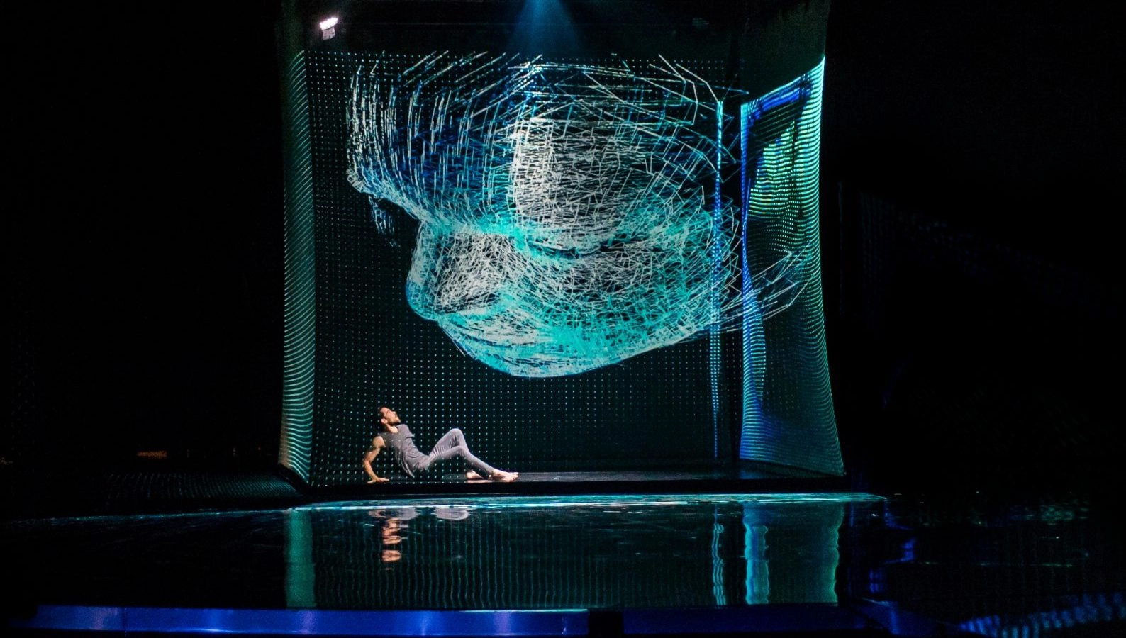 Экран огнеупорного полиамида экрана Hologram 3D прозрачный голографический для шоу в прямом эфире