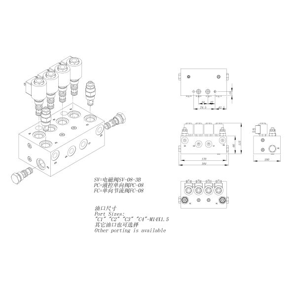 Hydraulic Power Units Aluminum Manifold Block