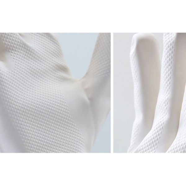 Puting Latex Gloves thick work protection resistant kitchen food wash wear rubber household soft  white S