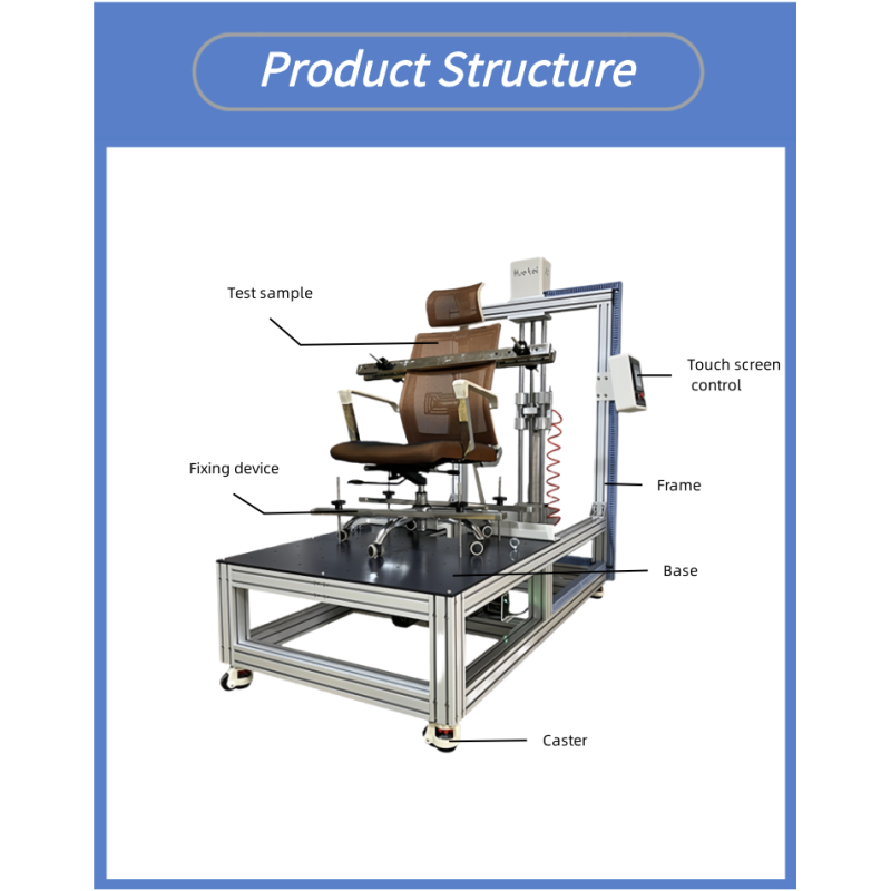 Office Chair Strength and Load-Bearing (Backrest) Testing Machine Chair Stability and Structural Strength Testing Machine