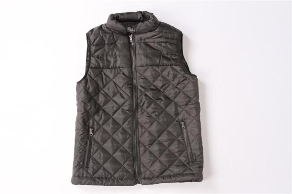Black Rhombic Lattice Utility Gilet Vest Men's Quilted Padded Vest