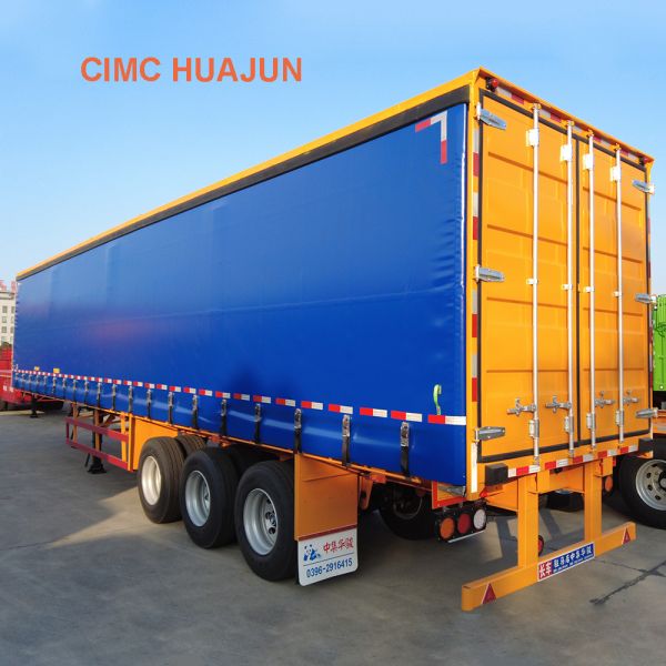 10.00R20/ 11.00R20/ 12R22.5 Tires 60 Ton Van Semi Trailer with Dual Line Braking System