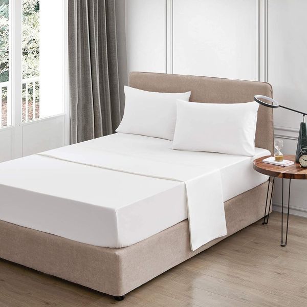 4 Piece 100% Cotton Luxury Soft Breathable Deep Pocket Bed Sheet Set with Portable