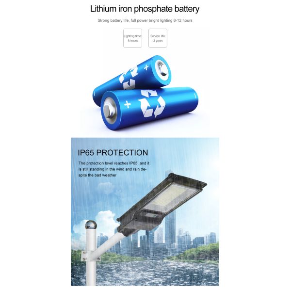 100 w 200 w Ip65 интегрировали все в одном солнечном уличном свете