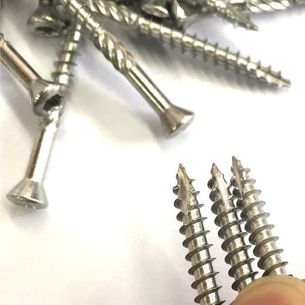 Torx Small Oval Head W/4 Ribs Under Head W/6 Flutes On Shank ANSI A2 304 Inox Chipboard Screws Type 17 Thread Cutting