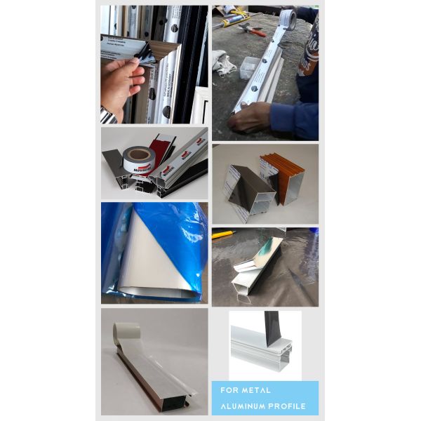 Bande en aluminium auto-adhésive de film protecteur de LDPE pour le capot de châssis de fenêtre