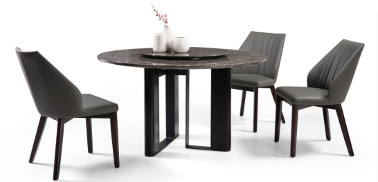 Table à manger ronde moderne ensemble de meubles D100 X H75cm avec du marbre en acier inoxydable