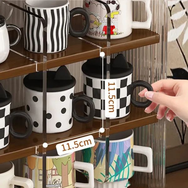 Countertop Drinking Cup Storage Cabinet Multi-layer Rack Water Box Wine Glass Mug Coffee