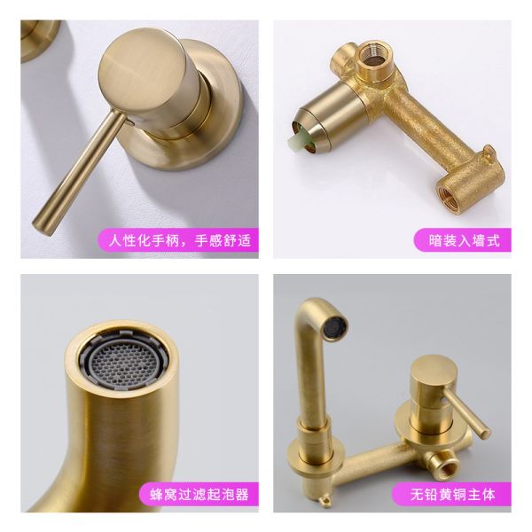 Basin Faucet Waterfall Single Hole Cold Hot Water Tap Black Brass Wall Mixer Tap
