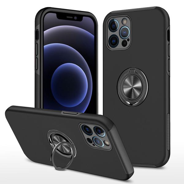 Dual Layers Finger Grip Phone Case Foldable Kickstand Camera Lens Protection For Car Mount