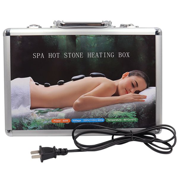 Electric Hot Stone Massage Set with Heater 16pcs Hot Stones and Natural Basalt Stones