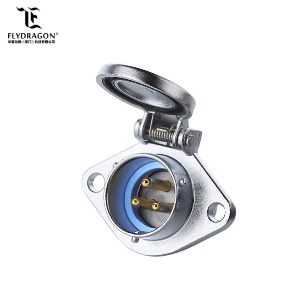 YA Automatic Spring Cover Series Metal Male Panel Mount Female Socket Circular DC Jack 3Pin Wire Connector
