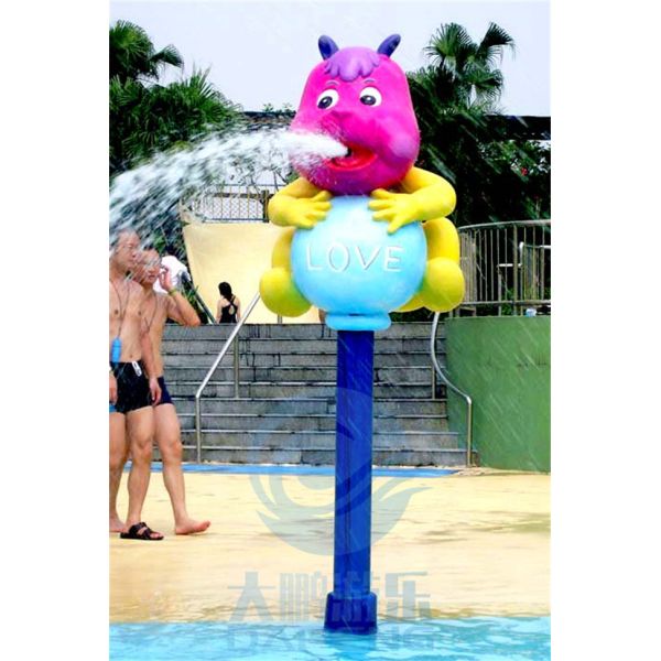 Animales de Aqua Park Equipment Water Squirting de los niños que se colocan en un poste