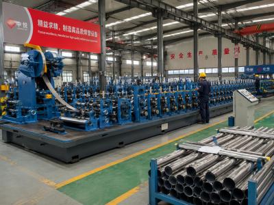 Home Gas Transportation Pipe Roll Forming Machine 0.3mm Wall